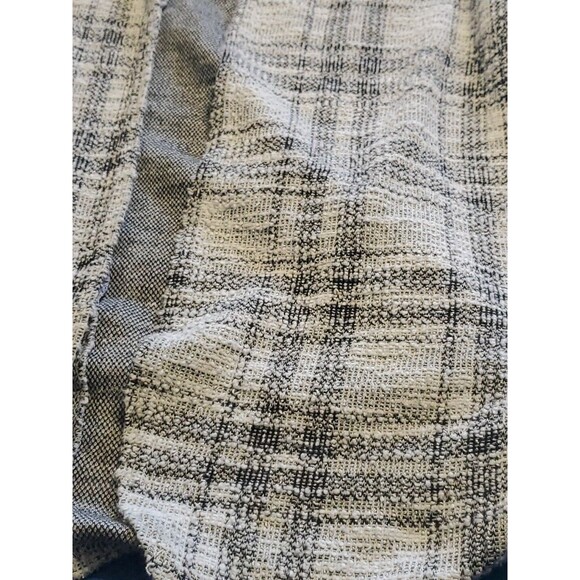 Womens Plaid Cardigan Small Lightweight Gray Hooded 1/2 Sleeve Boho - Picture 5 of 13